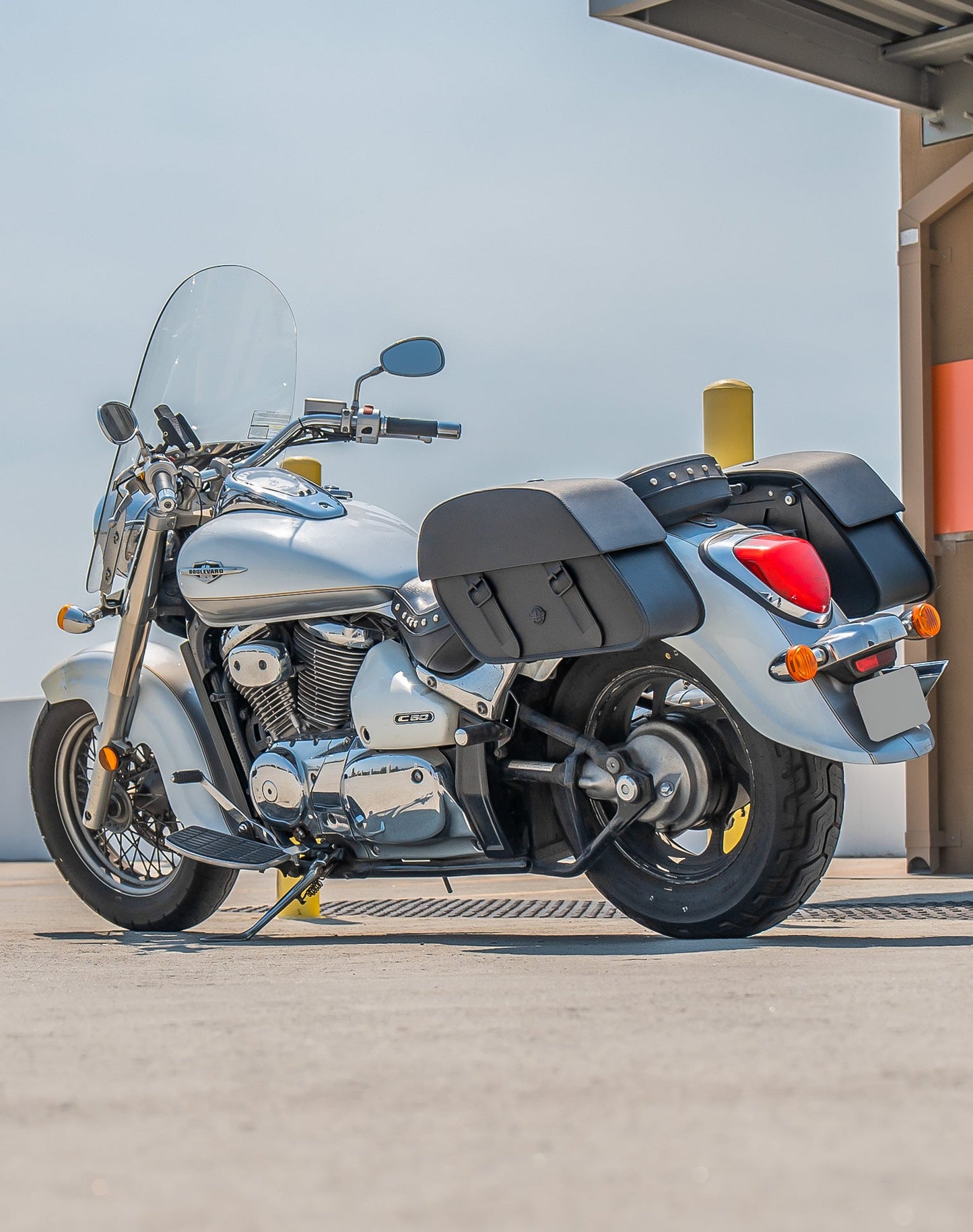 28L - Baelor Medium Quick Mount Suzuki Boulevard C50 VL800 Motocicleta Alforjas