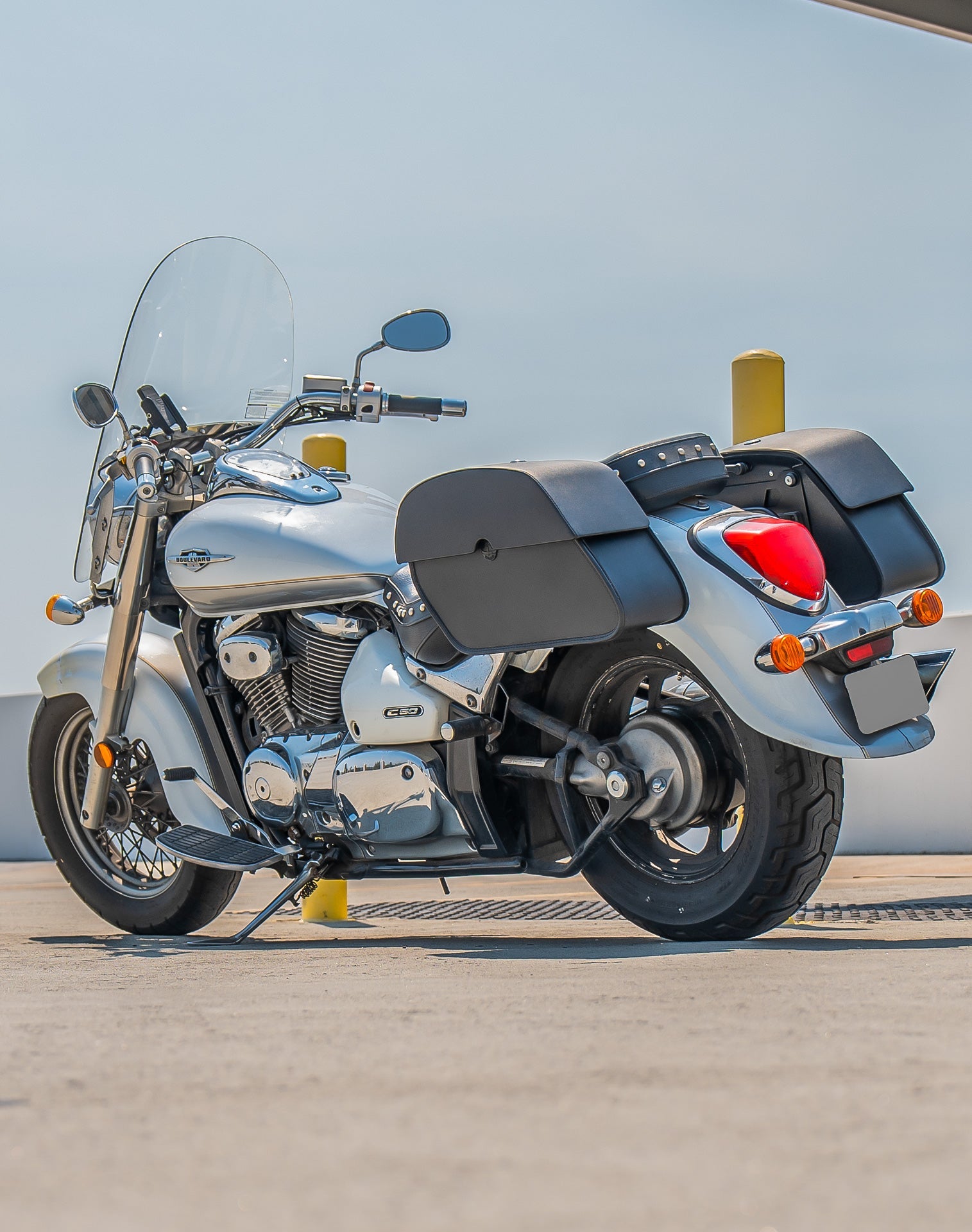 28L - Panzer Medium Quick Mount Suzuki Boulevard C50 VL800 Motocicleta Alforjas