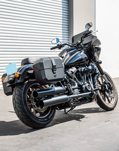 20L - Outlaw Quick-Mount Small Harley Softail Low Rider ST Leather Wrapped Hard Alforjas