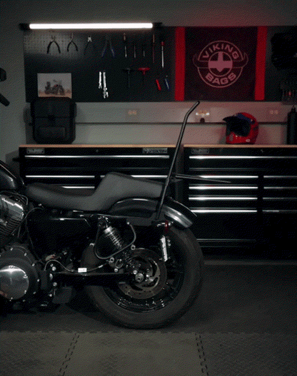 20L - Outlaw Quick-Mount Small Harley Sportster 1200 Nightster XL1200N Leather Wrapped Hard Alforjas