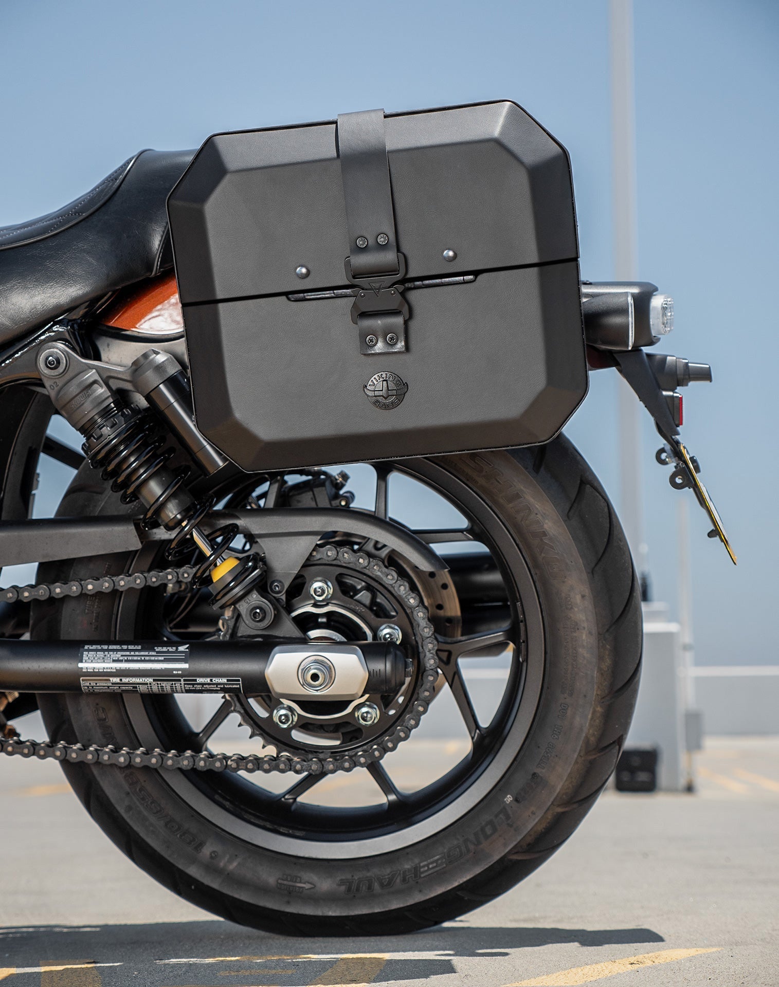 20L - Outlaw Quick-Mount Small Honda Rebel 1100 Leather Wrapped Hard Alforjas
