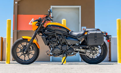 20L - Outlaw Quick-Mount Small Kawasaki Eliminator 450 Leather Wrapped Hard Alforjas
