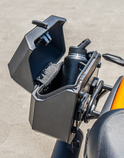 20L - Outlaw Quick-Mount Small Kawasaki Eliminator 450 Leather Wrapped Hard Alforjas