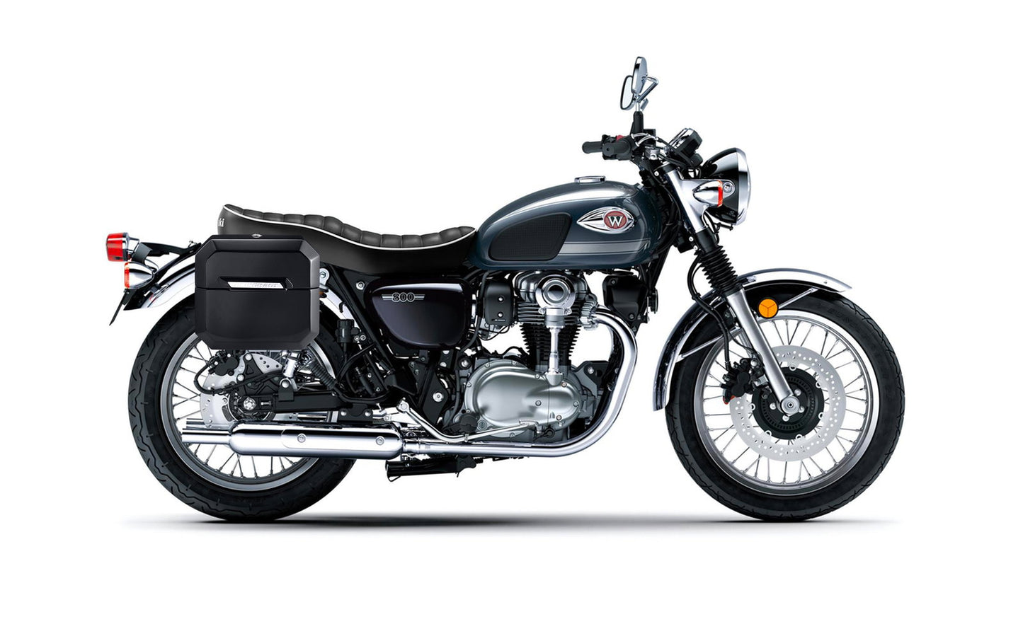 20L - Outlaw Quick-Mount Small Kawasaki W800 Painted Hard Alforjas