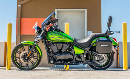 20L - Outlaw Quick-Mount Small Kawasaki Vulcan 900 Custom Painted Hard Alforjas