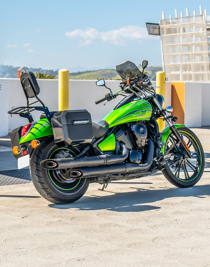 20L - Outlaw Quick-Mount Small Kawasaki Vulcan 900 Custom Painted Hard Alforjas