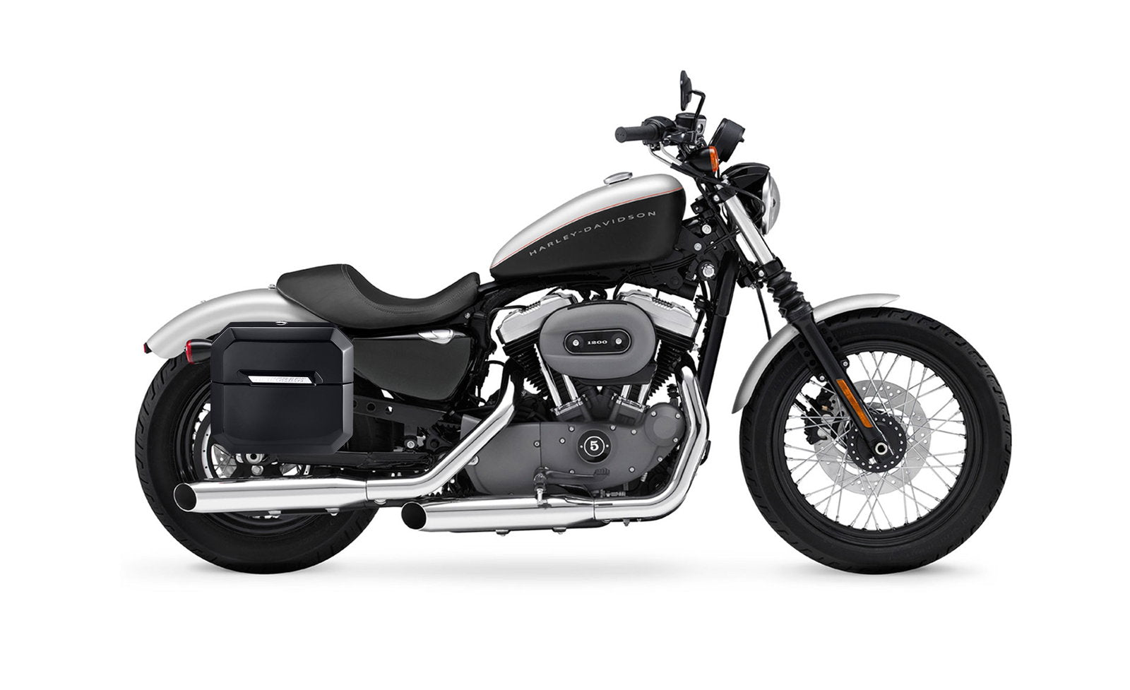 20L - Outlaw Quick-Mount Small Harley Sportster 1200 Nightster XL1200N Painted Hard Alforjas