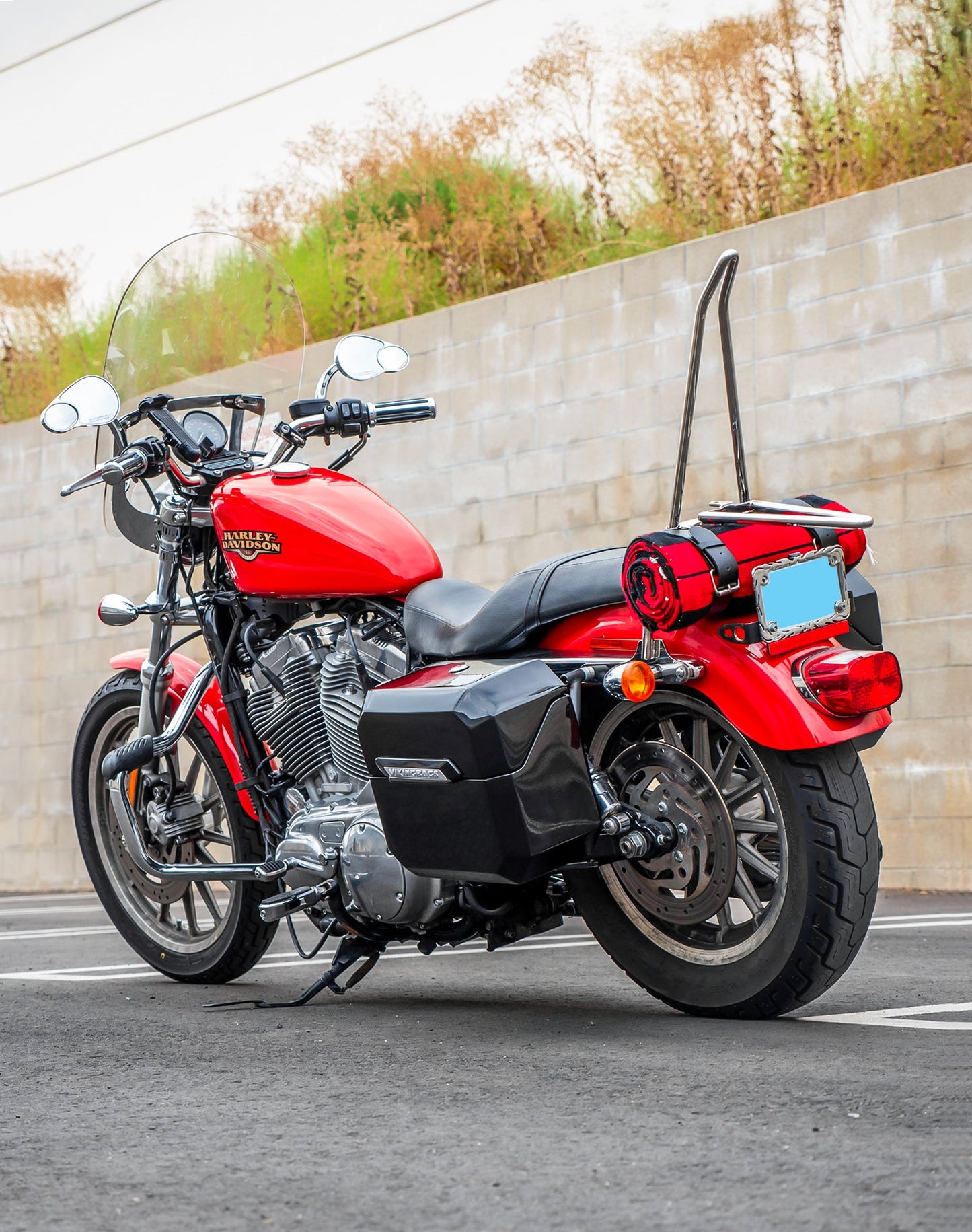20L - Outlaw Quick-Mount Small Harley Sportster 1200 Low XL1200L Painted Hard Alforjas