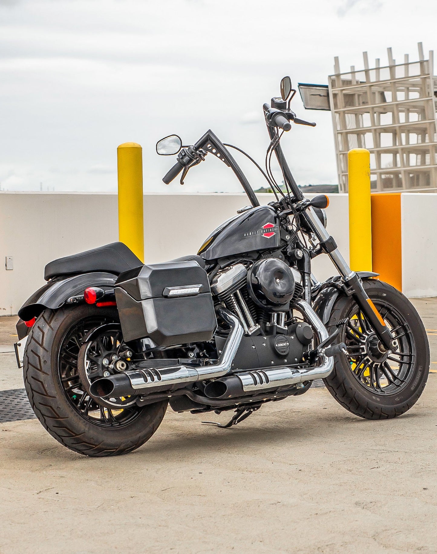 20L - Outlaw Quick-Mount Small Harley Sportster 1200 Custom XL1200C Painted Hard Alforjas