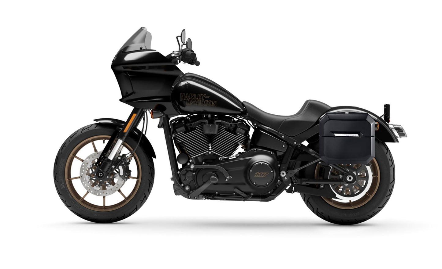20L - Outlaw Quick-Mount Small Harley Softail Low Rider ST Painted Hard Alforjas