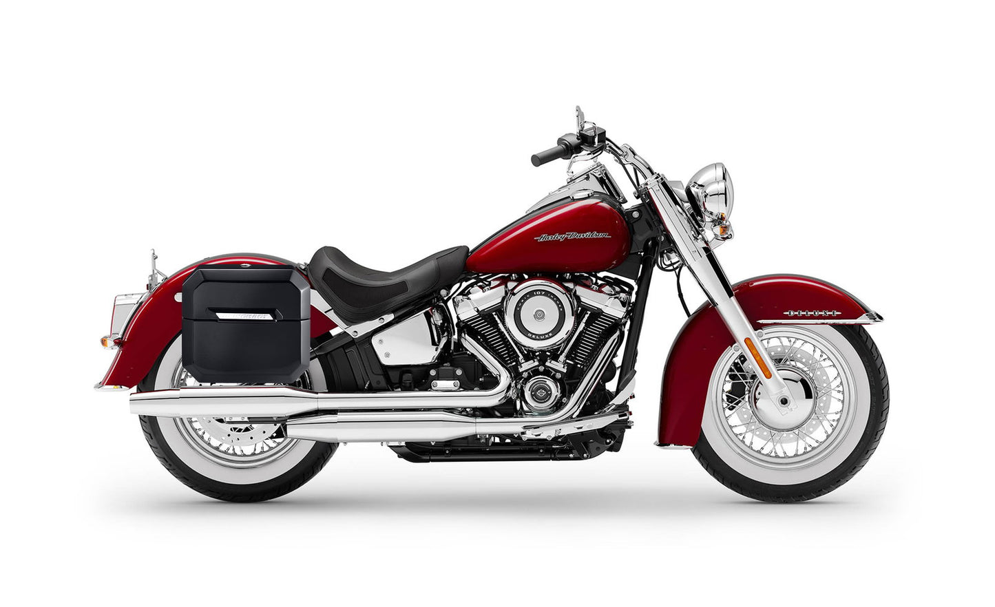 20L - Outlaw Quick-Mount Small Harley Softail Deluxe FLDE Painted Hard Alforjas