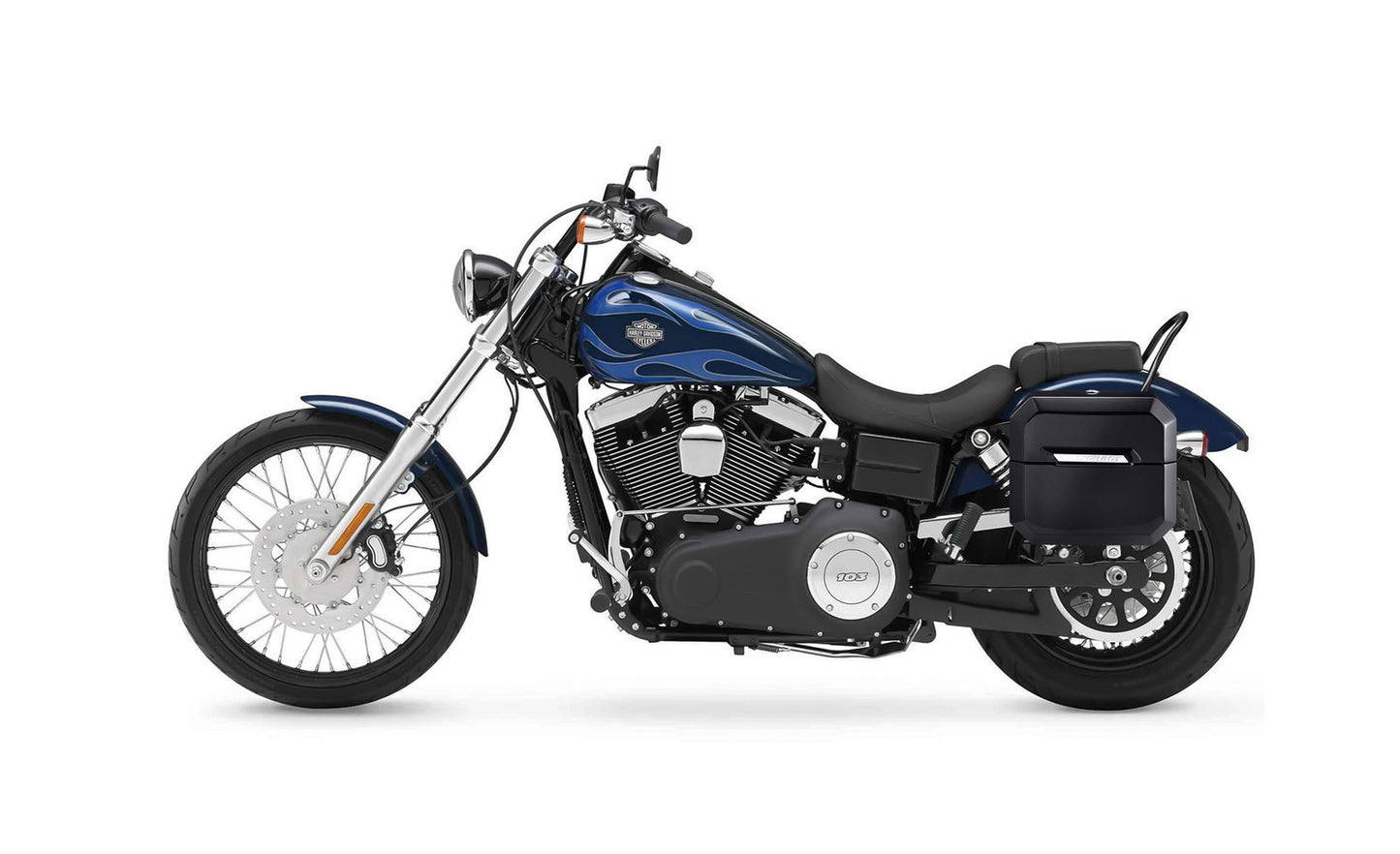 20L - Outlaw Quick-Mount Small Harley Dyna Wide Glide FXDWG Painted Hard Alforjas