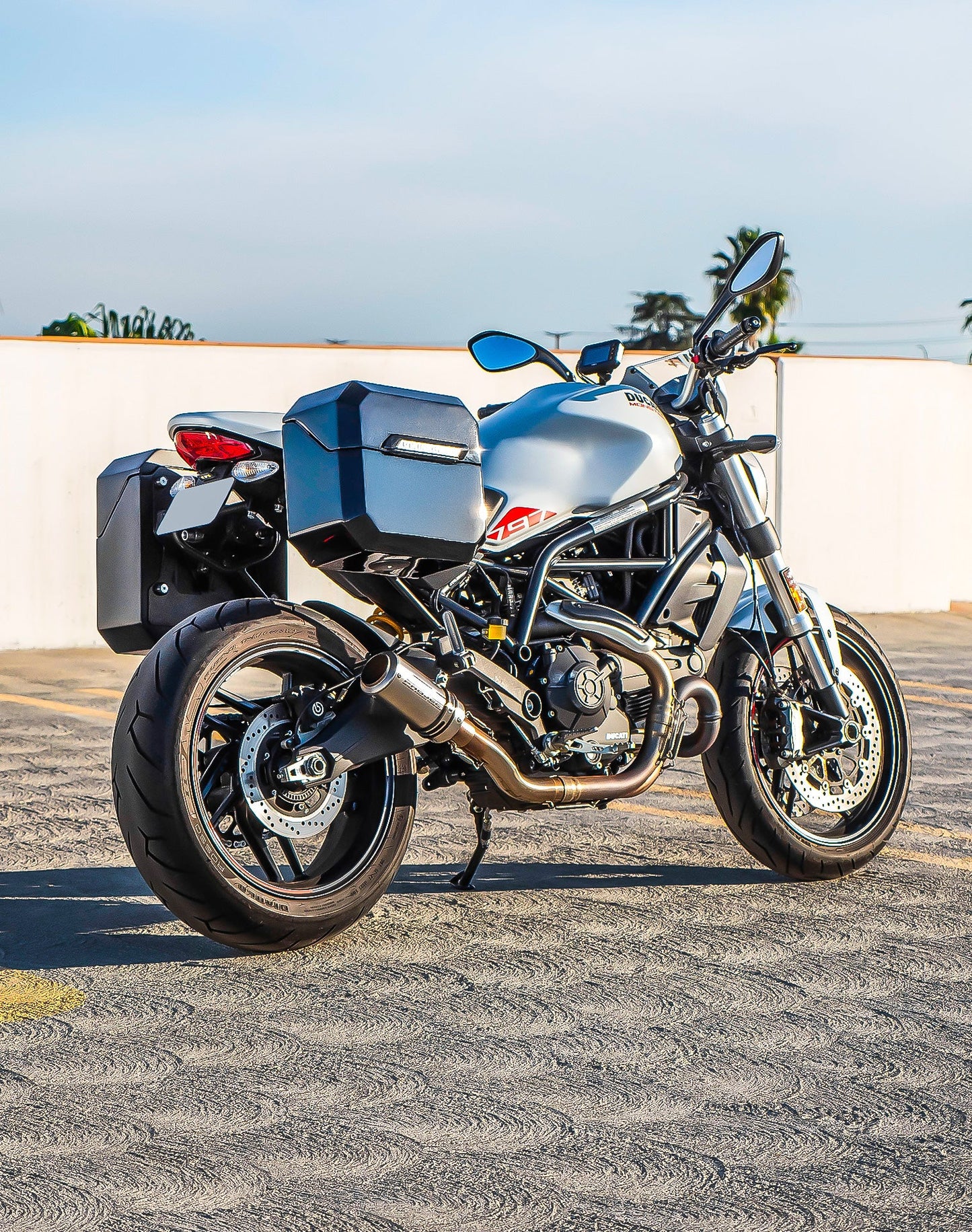 20L - Outlaw Quick-Mount Small Ducati Monster 797 Painted Hard Alforjas