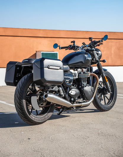 20L - Outlaw Quick-Mount Small Triumph Speed Twin 900 Matte Hard Alforjas