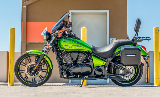 20L - Outlaw Quick-Mount Small Kawasaki Vulcan 900 Custom Matte Hard Alforjas