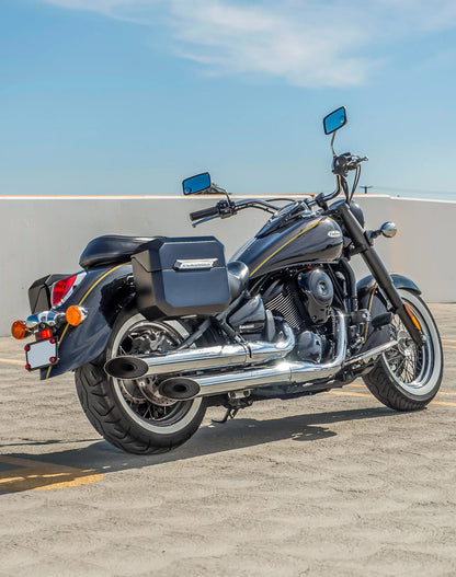 20L - Outlaw Quick-Mount Small Kawasaki Vulcan 900 Classic VN900 Matte Hard Alforjas