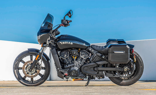 20L - Outlaw Quick-Mount Small Indian Scout Bobber Matte Hard Alforjas