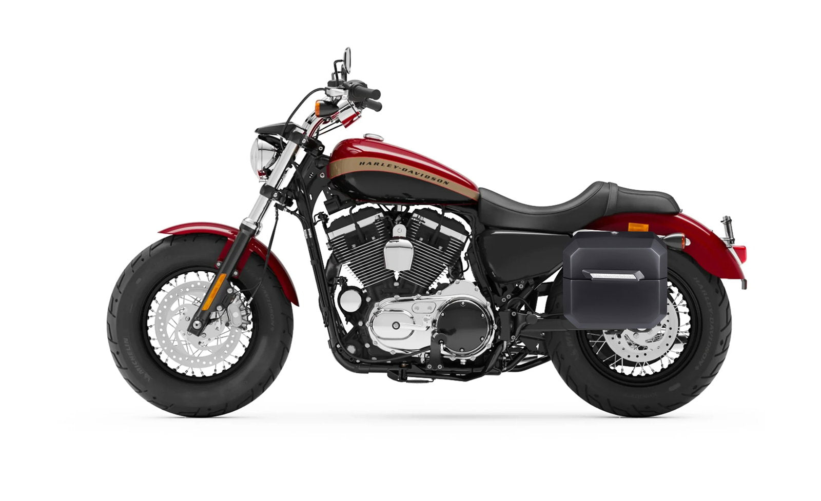 20L - Outlaw Quick-Mount Small Harley Sportster 1200 Custom XL1200C Matte Hard Alforjas