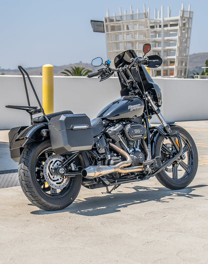 20L - Outlaw Quick-Mount Small Harley Softail Street Bob Matte Hard Alforjas