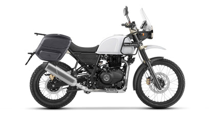 24L - Ironclad Quick-Mount Medium Royal Enfield Himalayan 410 Leather Wrapped Hard Alforjas