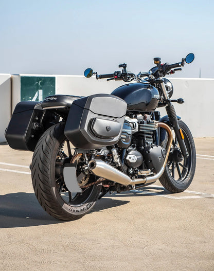 24L - Ironclad Quick-Mount Medium Triumph Speed Twin 900 Leather Wrapped Hard Alforjas