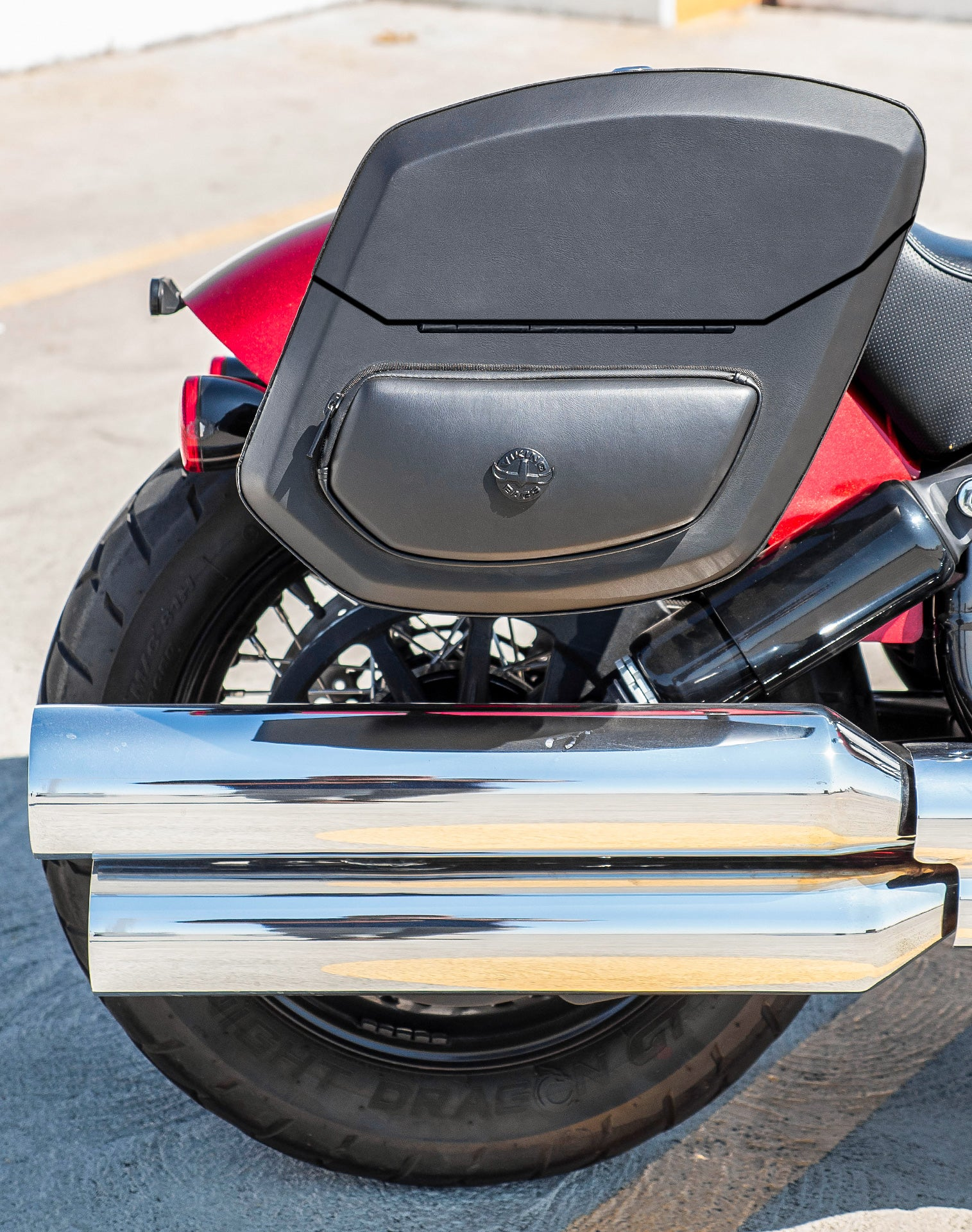 24L - Ironclad Quick-Mount Medium Indian Super Chief Leather Wrapped Hard Alforjas