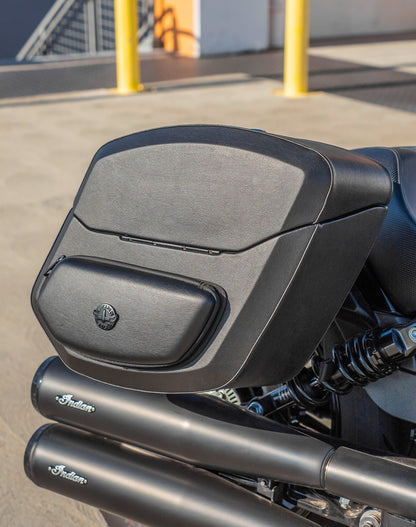 24L - Ironclad Quick-Mount Medium Indian Scout Bobber Leather Wrapped Hard Alforjas