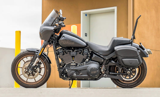 24L - Ironclad Quick-Mount Medium Harley Softail Low Rider S FXLRS Leather Wrapped Hard Alforjas