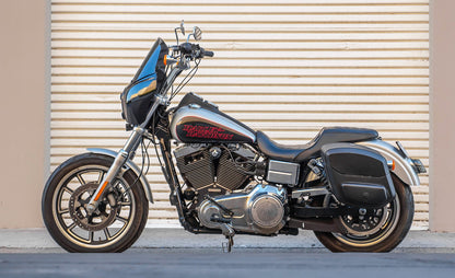 24L - Ironclad Quick-Mount Medium Harley Dyna Low Rider FXDL Leather Wrapped Hard Alforjas