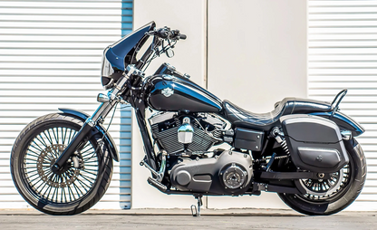 24L - Ironclad Quick-Mount Medium Harley Dyna Wide Glide FXDWG Leather Wrapped Hard Alforjas