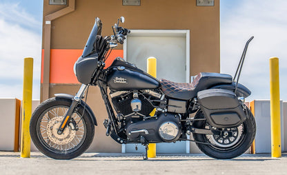 24L - Ironclad Quick-Mount Medium Harley Dyna Street Bob FXDB Leather Wrapped Hard Alforjas