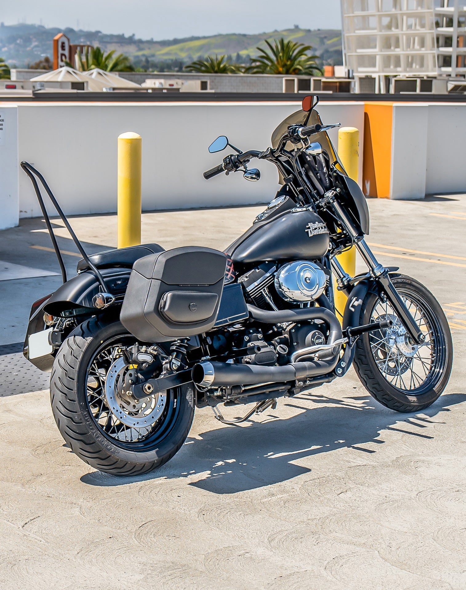 24L - Ironclad Quick-Mount Medium Harley Dyna Street Bob FXDB Leather Wrapped Hard Alforjas