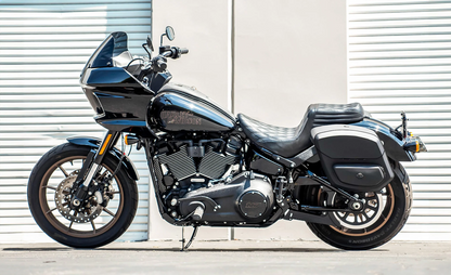 24L - Ironclad Quick-Mount Medium Harley Softail Low Rider ST Leather Wrapped Hard Alforjas