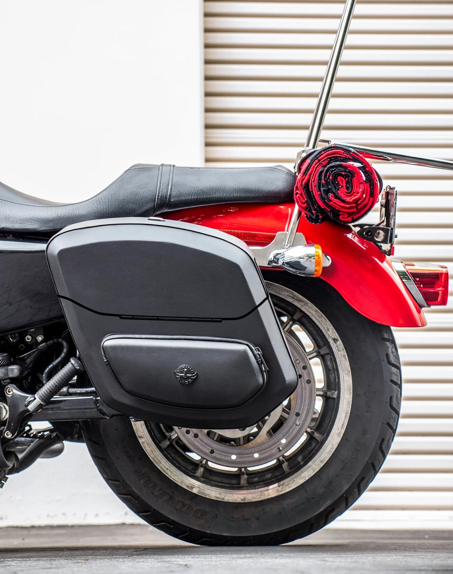 24L - Ironclad Quick-Mount Medium Harley Sportster 883 Low XL883L Leather Wrapped Hard Alforjas