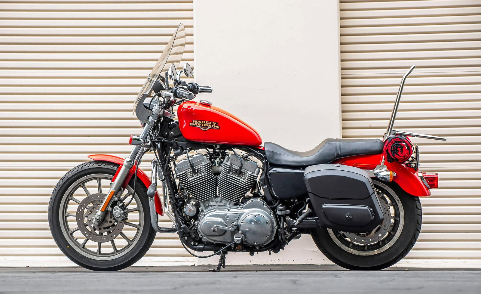 24L - Ironclad Quick-Mount Medium Harley Sportster 1200 Low XL1200L Leather Wrapped Hard Alforjas