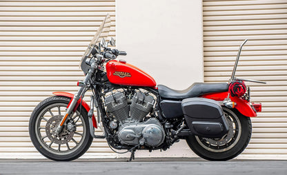 24L - Ironclad Quick-Mount Medium Harley Sportster 1200 Low XL1200L Leather Wrapped Hard Alforjas