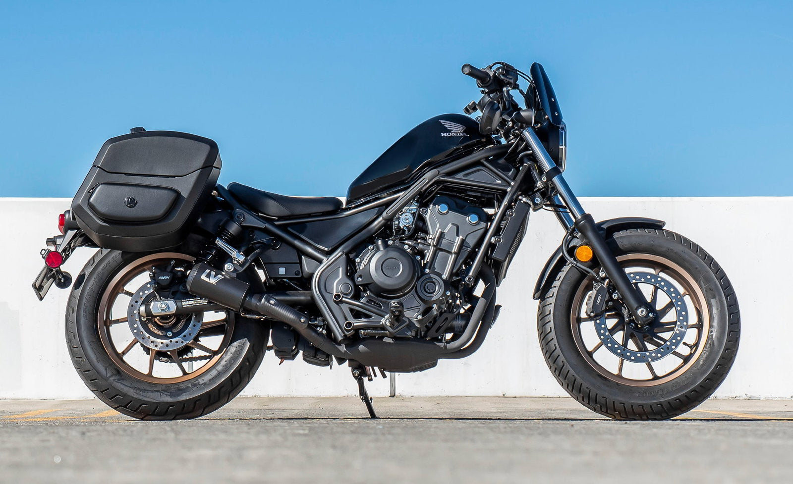 24L - Ironclad Quick-Mount Medium Honda Rebel 500 Leather Wrapped Hard Alforjas