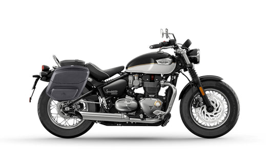 24L - Ironclad Quick-Mount Medium Triumph Bonneville Speedmaster 2018+ Leather Wrapped Hard Alforjas