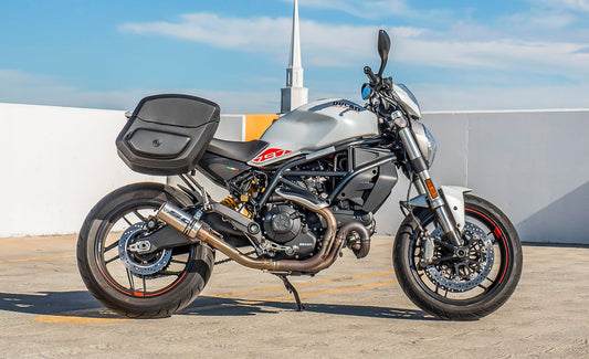 24L - Ironclad Quick-Mount Medium Ducati Monster 797 Leather Wrapped Hard Alforjas
