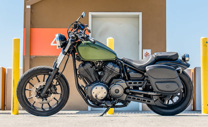 24L - Ironclad Quick-Mount Medium Yamaha Bolt Specific Leather Wrapped Hard Alforjas