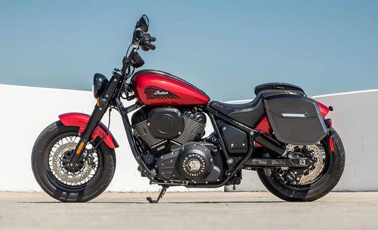 24L - Ironclad Quick-Mount Medium Indian Chief Bobber Dark Horse Painted Hard Alforjas