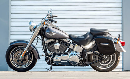 24L - Ironclad Quick-Mount Medium Harley Softail Fat Boy FLSTF/I Painted Hard Alforjas