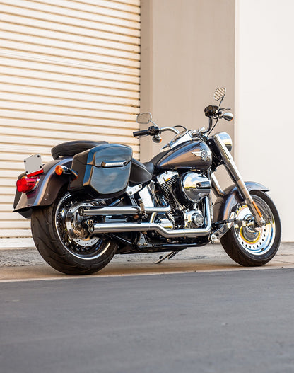 24L - Ironclad Quick-Mount Medium Harley Softail Fat Boy FLSTF/I Painted Hard Alforjas