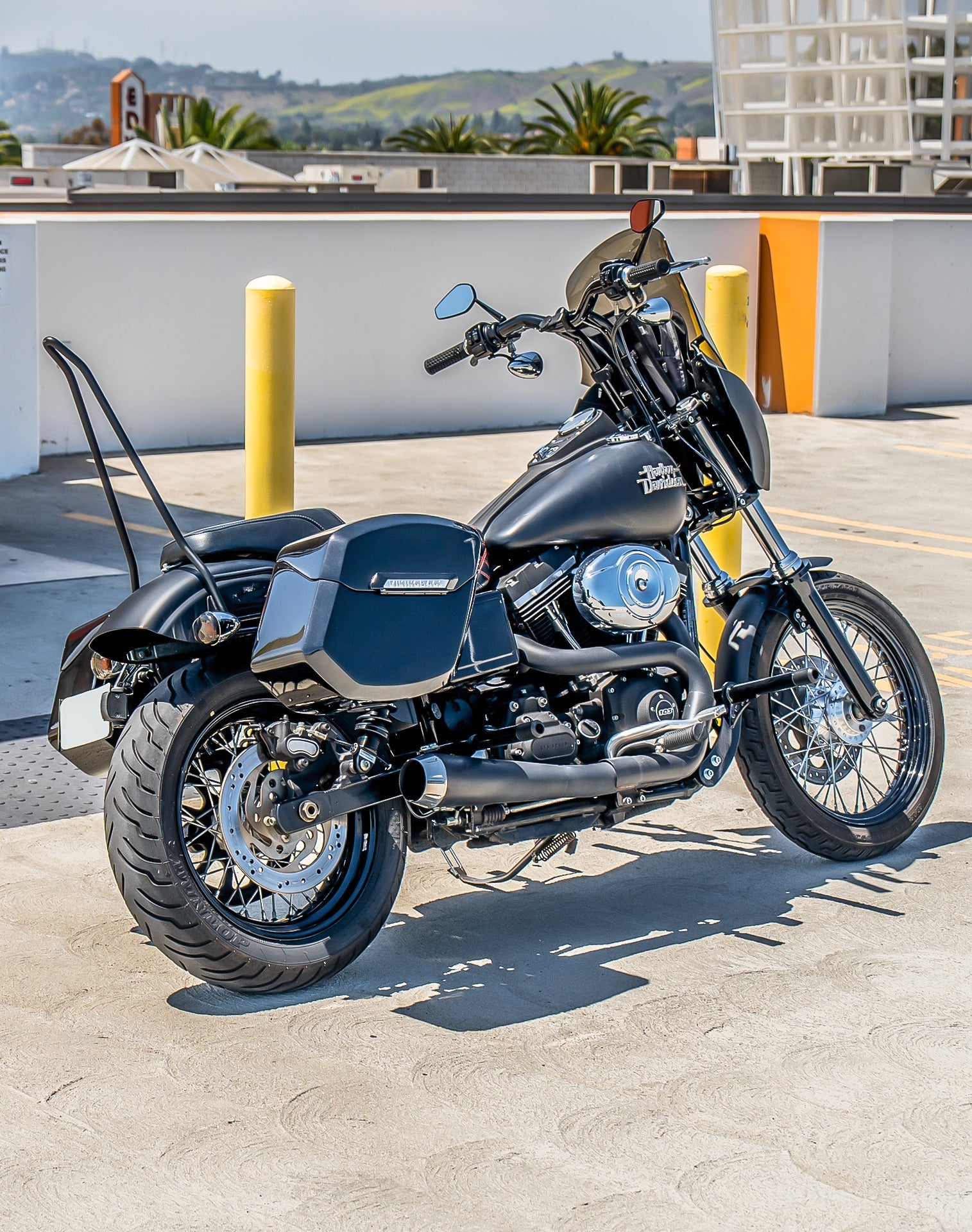 24L - Ironclad Quick-Mount Medium Harley Dyna Street Bob FXDB Painted Hard Alforjas