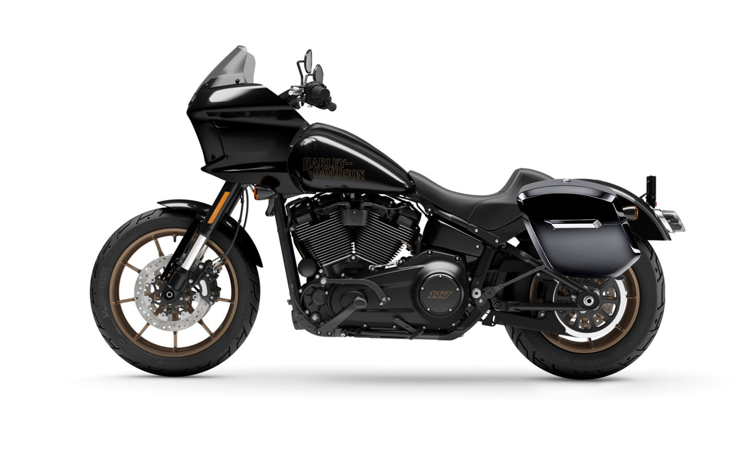 24L - Ironclad Quick-Mount Medium Harley Softail Low Rider ST Painted Hard Alforjas