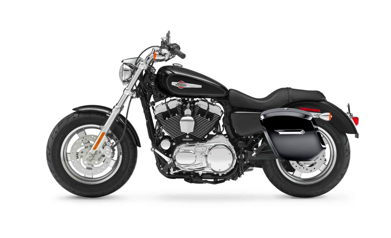24L - Ironclad Quick-Mount Medium Harley Sportster 1200 Low XL1200L Painted Hard Alforjas