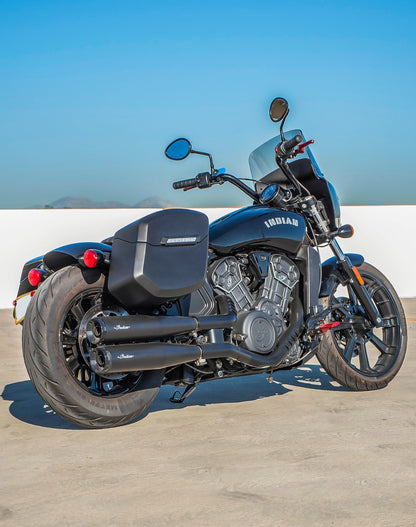 24L - Ironclad Quick-Mount Medium Indian Scout Bobber Sixty Matte Hard Alforjas