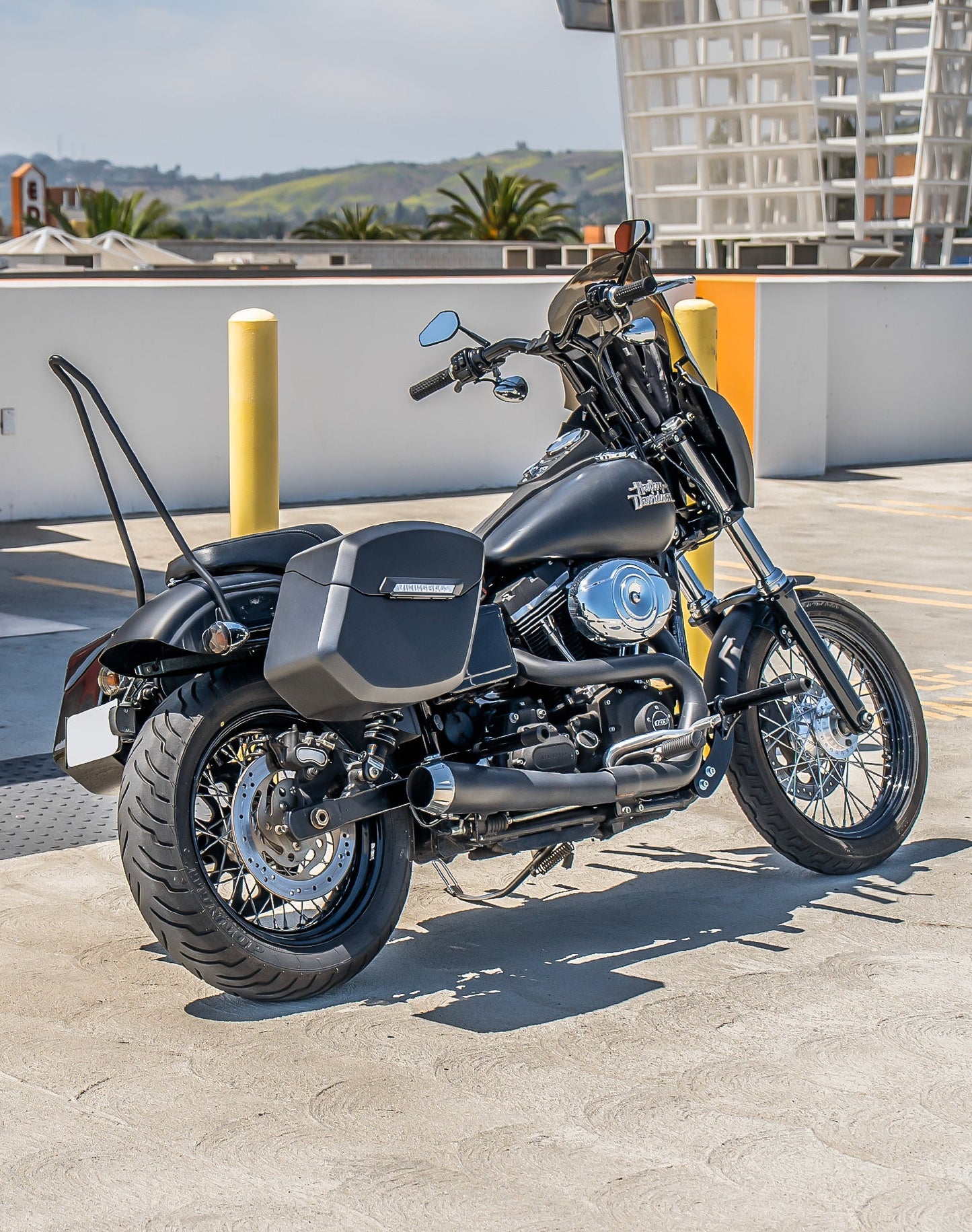 24L - Ironclad Quick-Mount Medium Harley Dyna Street Bob FXDB Matte Hard Alforjas