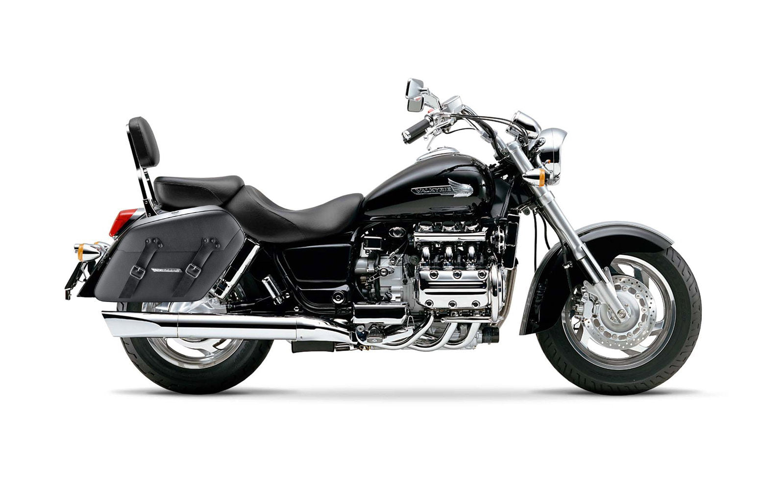 42L - Baldur XL Honda Valkyrie 1500 Standard Leather Wrapped Hard Alforjas