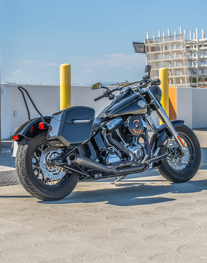 24L - Ironclad Quick-Mount Medium Harley Softail Slim FLS Painted Hard Alforjas